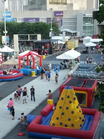 Peak Party Rentals inflatables setup at outdoor event